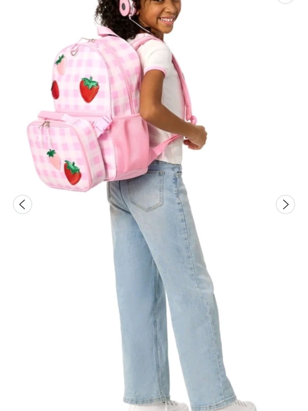 Pink Strawberry Patch Kids Backpack - Unbranded